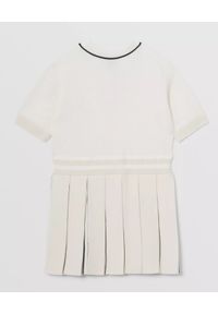 BURBERRY CHILDREN - Biała sukienka z logo 4-10 lat. Kolor: biały. Materiał: dzianina. Wzór: aplikacja. Sezon: lato. Typ sukienki: plisowane #6