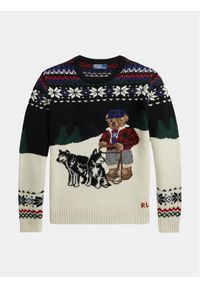 Sweter Polo Ralph Lauren. Typ kołnierza: polo. Materiał: wełna. Wzór: kolorowy #1