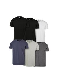 Urban Classics - T-shirt Męski Basic 6pak. Kolor: wielokolorowy, brązowy, szary, zielony, niebieski
