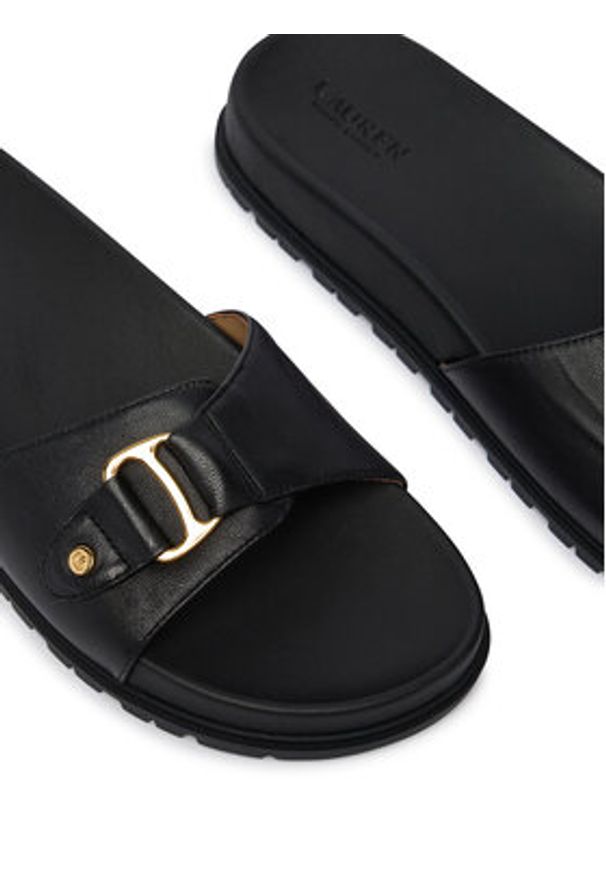 Lauren Ralph Lauren - LAUREN RALPH LAUREN Klapki 802982883002 Czarny. Kolor: czarny. Materiał: skóra