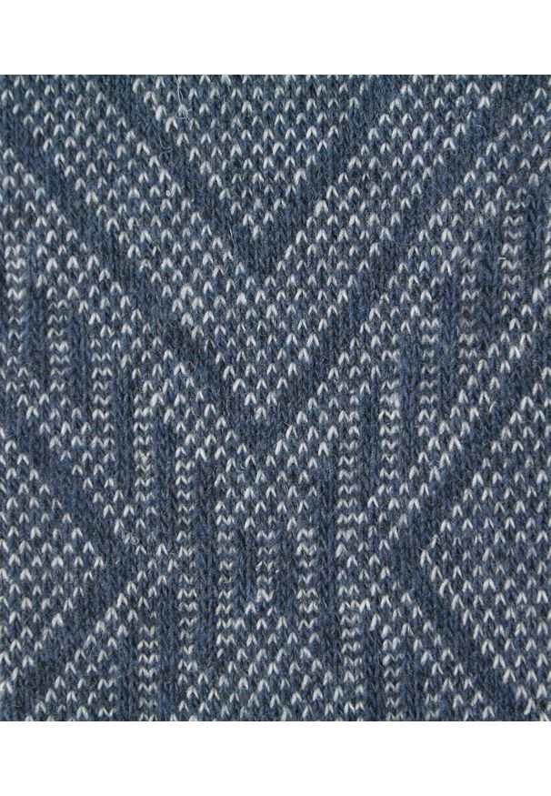 His Story - Ciepłe Wełniane Skarpetki Zimowe - Drobny Wzór, Niebieskie. Kolor: niebieski. Materiał: wełna, elastan, poliamid. Wzór: geometria