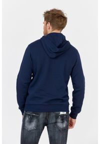 Emporio Armani - EMPORIO ARMANI Granatowa bluza męska z kapturem i logo, Rozmiar S. Typ kołnierza: kaptur. Kolor: niebieski. Materiał: prążkowany #5