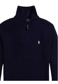 Polo Ralph Lauren Sweter 710974167001 Granatowy Regular Fit. Typ kołnierza: polo. Kolor: niebieski. Materiał: wełna #3