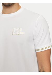 Karl Lagerfeld - KARL LAGERFELD T-Shirt 755463 551235 Biały Regular Fit. Typ kołnierza: dekolt w karo. Kolor: biały. Materiał: bawełna