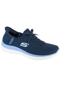 skechers - Buty sportowe Sneakersy damskie, Slip-Ins: Summits - New Daily. Kolor: niebieski. Sport: turystyka piesza