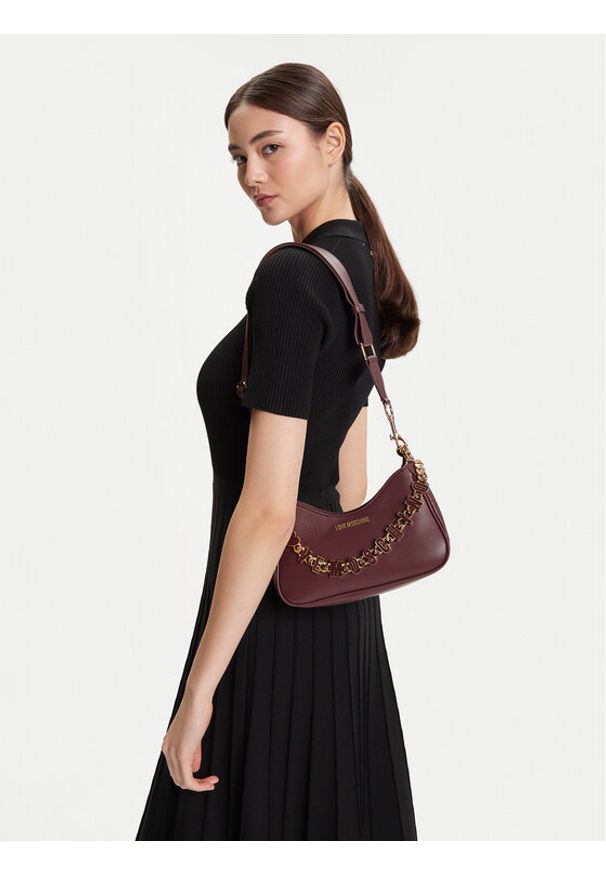 Love Moschino - LOVE MOSCHINO Torebka JC4070PP1NL1355A Bordowy. Kolor: czerwony. Materiał: skórzane