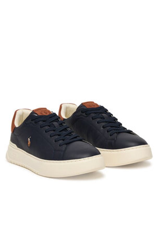 Polo Ralph Lauren Sneakersy 809P07170002 Granatowy. Kolor: niebieski. Materiał: skóra
