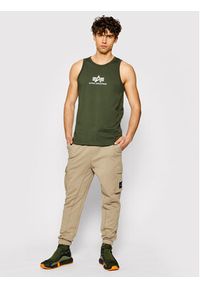 Alpha Industries Tank top Basic 126566 Zielony Regular Fit. Kolor: zielony. Materiał: bawełna