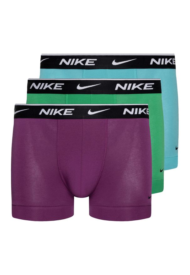 Bokserki męskie Nike Everyday Cotton Stretch Trunk 3 pary. Kolor: fioletowy, zielony, wielokolorowy