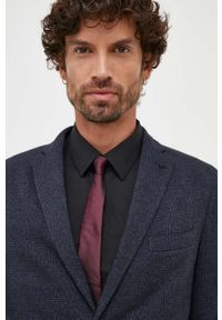 Michael Kors marynarka męska kolor granatowy. Kolor: niebieski. Materiał: materiał #6