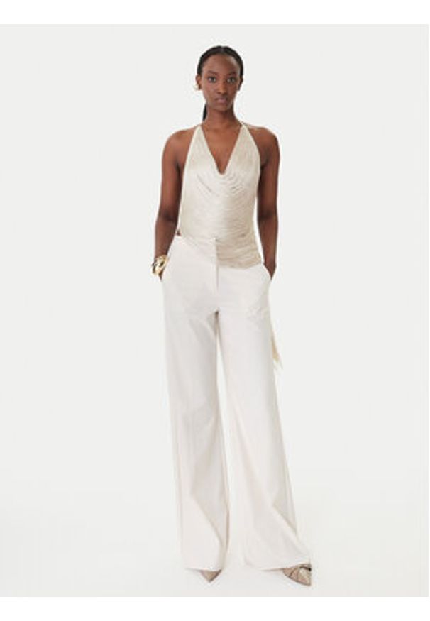 Patrizia Pepe Top 8F0113/J406-W409 Beżowy Regular Fit. Kolor: beżowy. Materiał: wiskoza