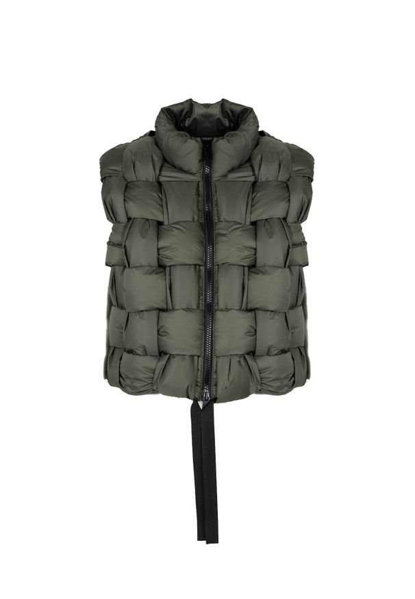 La Haine Inside Us Bezrękawnik "Down Vest Unisex" | LW941 | Kobieta | Szary. Okazja: do pracy, na spacer. Kolor: szary. Materiał: poliamid. Długość rękawa: bez rękawów. Wzór: paski, jednolity. Sezon: lato
