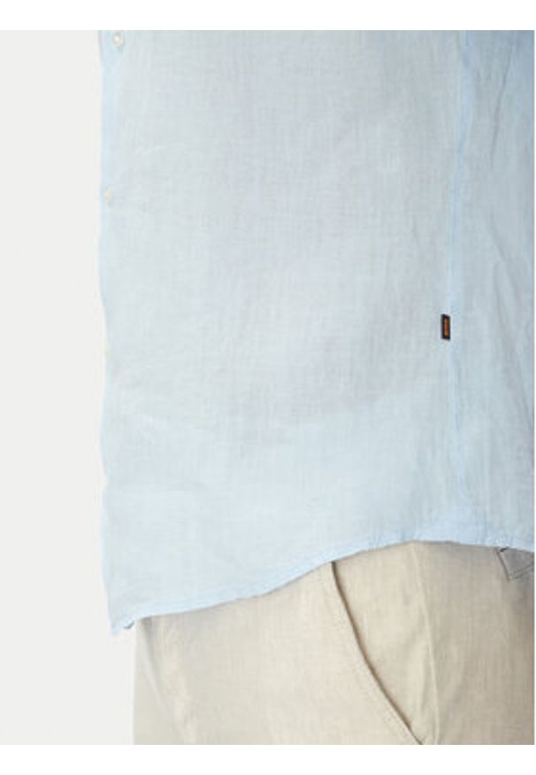 BOSS Koszula 50537382 Niebieski Regular Fit. Kolor: niebieski. Materiał: len