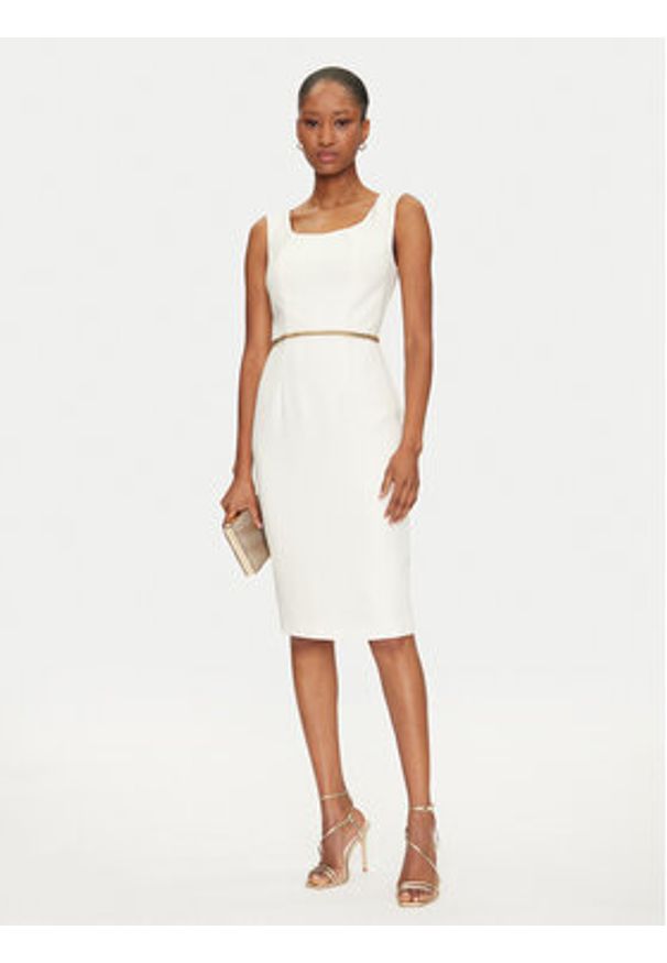 Marciano Guess Sukienka koktajlowa 5GGK12 7300A Écru Regular Fit. Materiał: syntetyk. Styl: wizytowy