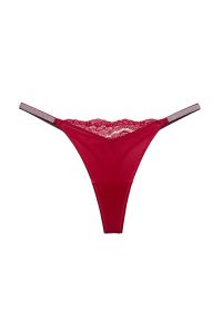 Intica - Majtki z koronką elastyczne do codziennego noszenia Romi. Kolor: czerwony. Materiał: koronka. Wzór: koronka