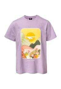 Hi-tec - Koszulka Z Krótkim Rękawem Z Poezją Dla Dzieci/dzieci. Kolor: fioletowy. Długość rękawa: krótki rękaw. Długość: krótkie. Sport: turystyka piesza #1