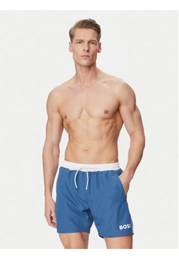 BOSS Szorty kąpielowe Starfish 50514429 Niebieski Regular Fit. Kolor: niebieski. Materiał: syntetyk