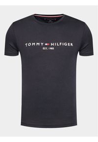 TOMMY HILFIGER - Tommy Hilfiger T-Shirt Core Logo Tee MW0MW11465 Granatowy Slim Fit. Kolor: niebieski. Materiał: bawełna
