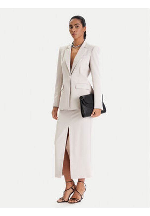 Patrizia Pepe Marynarka 8S0582/A498-S748 Szary Regular Fit. Kolor: szary. Materiał: syntetyk