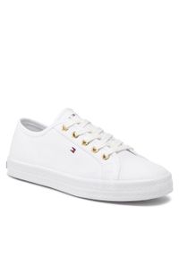 TOMMY HILFIGER - Tenisówki Tommy Hilfiger Essential Nautical Sneaker FW0FW06512 White YBS. Kolor: biały. Materiał: materiał