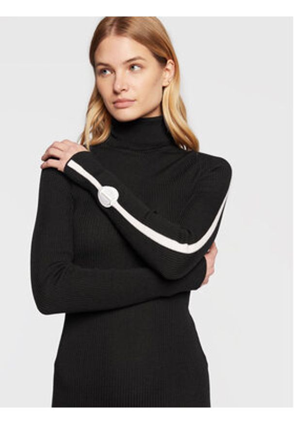 Iceberg Sukienka dzianinowa 22II2P0AH027010 Czarny Slim Fit. Kolor: czarny. Materiał: wełna