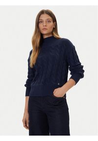 Guess Golf W5BR30 Z1192 Granatowy Relaxed Fit. Typ kołnierza: golf. Kolor: niebieski. Materiał: syntetyk
