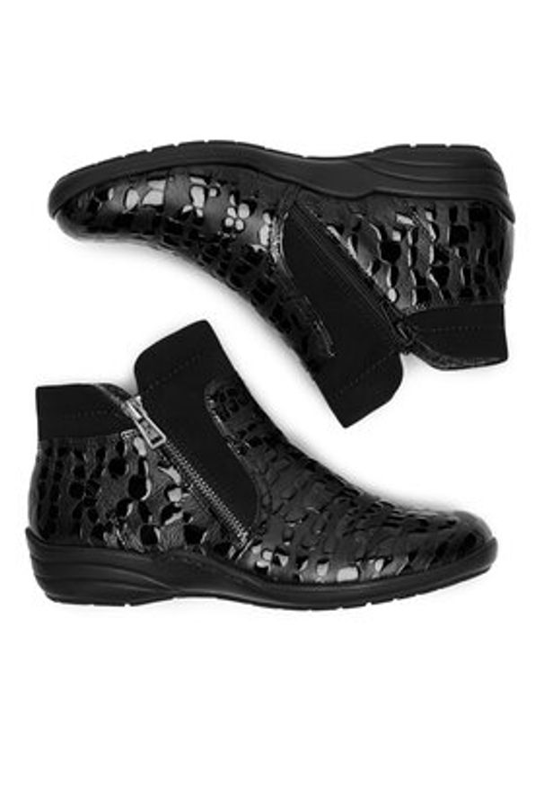 Remonte Botki R7677-03 Czarny. Kolor: czarny. Materiał: skóra