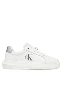 Calvin Klein Jeans Sneakersy Chunky Cupsole Lth Silver YW0YW01876 Biały. Kolor: biały. Materiał: skóra