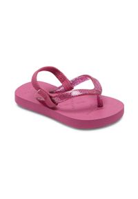 Roxy sandały dziecięce kolor różowy. Kolor: różowy. Materiał: materiał. Obcas: na obcasie. Wysokość obcasa: niski #3