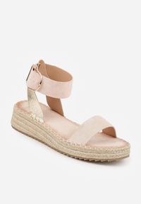 Renee - Wielokolorowe Sandały VICES na Platformie Ozdobione Plecionką z Juty Pellitoris. Kolor: wielokolorowy. Wzór: aplikacja. Sezon: lato. Obcas: na platformie. Styl: elegancki #4