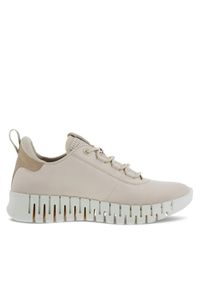ecco - ECCO Sneakersy Lace-Up 21820360720 Beżowy. Kolor: beżowy. Materiał: skóra