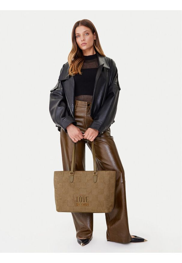 Love Moschino - LOVE MOSCHINO Torebka JC4123PP0NKB110A Beżowy. Kolor: beżowy. Materiał: skórzane