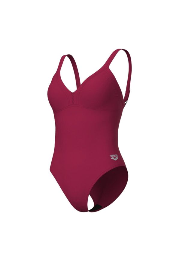 Strój kąpielowy damski jednoczęściowy plażowy na basen Arena Bodylift Lara. Kolor: czerwony, wielokolorowy, brązowy