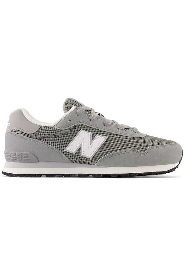 Buty dziecięce New Balance GC515GRY – szare. Okazja: na uczelnię, na co dzień. Kolor: szary. Materiał: materiał, syntetyk. Szerokość cholewki: normalna
