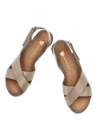 Szare Sandały Armodo Wygodne Obuwie Damskie. Okazja: na co dzień, na spacer. Zapięcie: pasek. Kolor: szary. Materiał: jeans, skóra. Wzór: paski. Sezon: lato. Obcas: na płaskiej podeszwie. Styl: casual #4