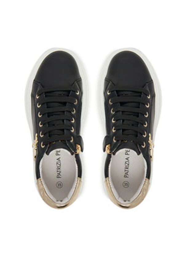Patrizia Pepe Sneakersy PPJ303 31 Czarny. Kolor: czarny. Materiał: skóra