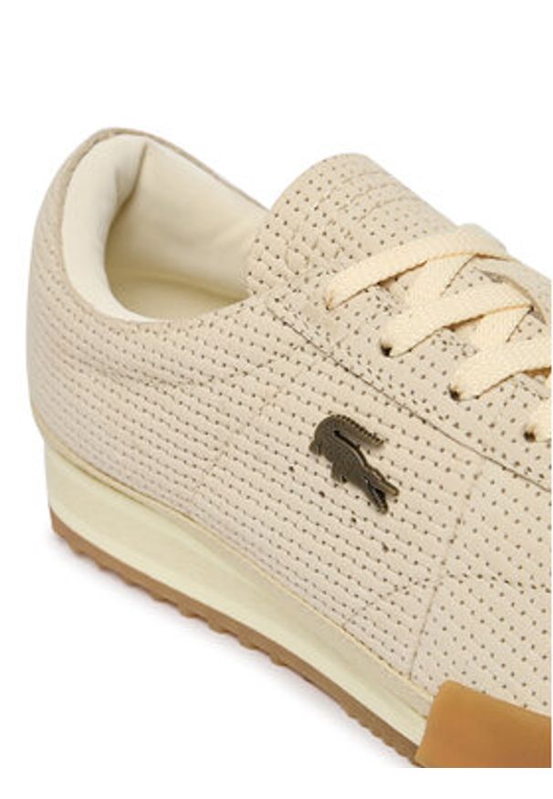 Lacoste Sneakersy Aura 51SFA0075 Écru. Kolor: kremowy. Materiał: skóra