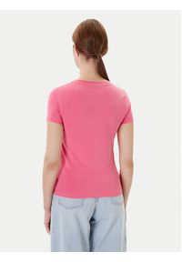 Guess Jeans T-Shirt W4YI03 J1314 Różowy Slim Fit. Kolor: różowy. Materiał: bawełna #3