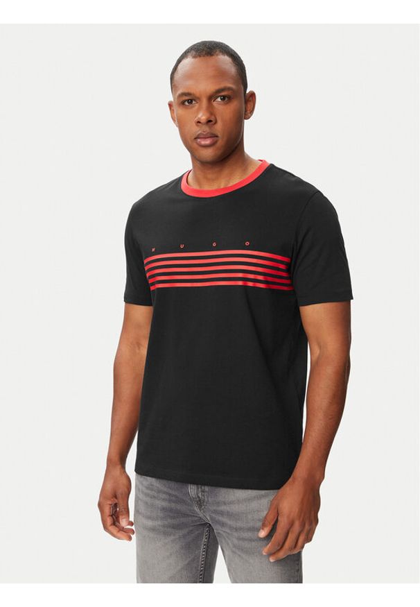 Hugo - HUGO T-Shirt Dempsy 50563796 Czarny Regular Fit. Kolor: czarny. Materiał: bawełna