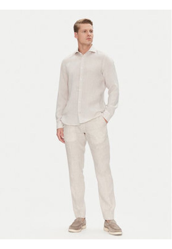 JOOP! Koszula 17 JSH-146Pai-W 30046075 Écru Slim Fit. Materiał: len
