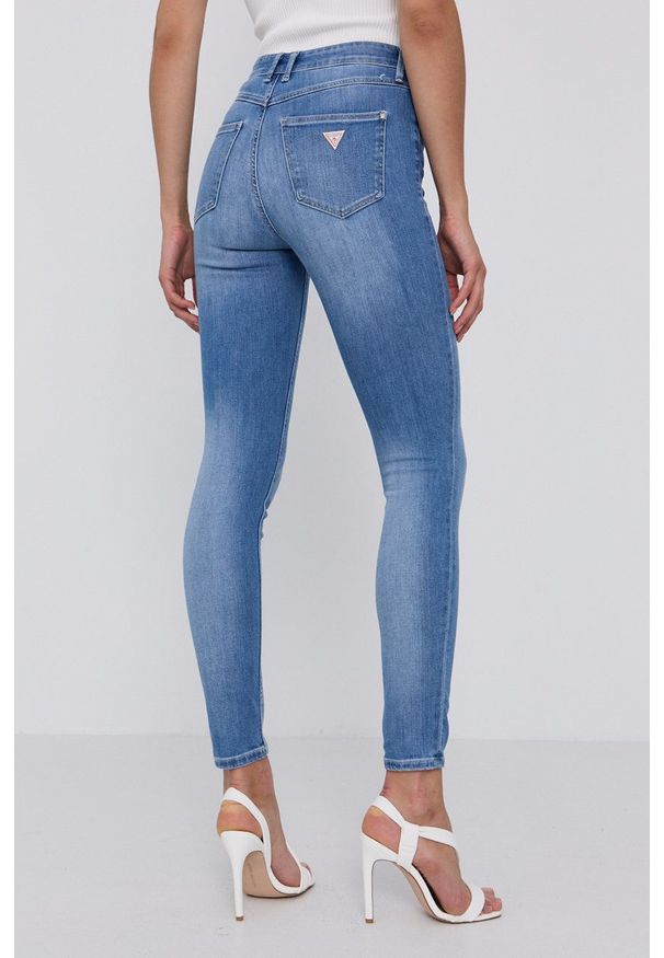 Guess Jeansy damskie high waist. Stan: podwyższony. Kolor: niebieski