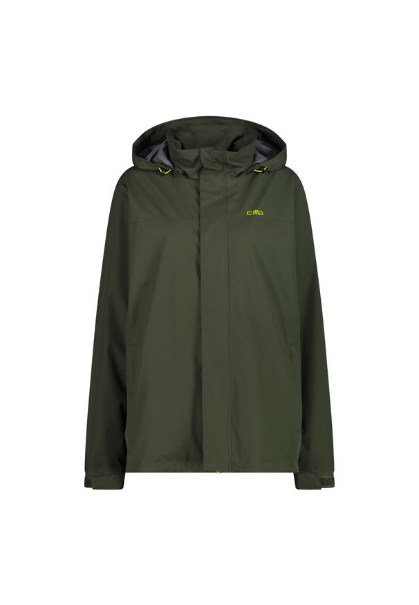 Kurtka przeciwdeszczowa z kapturem CMP Snaps. Typ kołnierza: kaptur. Kolor: zielony. Materiał: puch. Sport: turystyka piesza