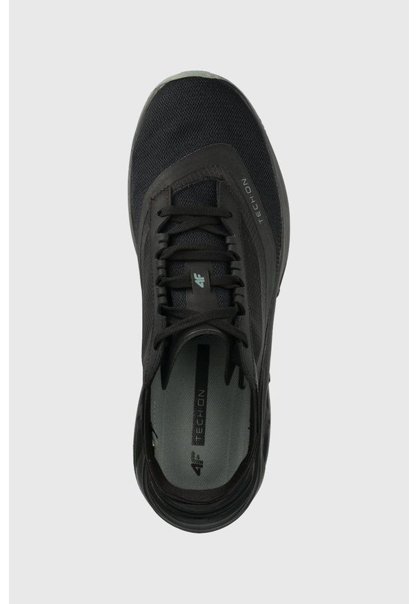 4f - 4F sneakersy kolor czarny. Nosek buta: okrągły. Zapięcie: sznurówki. Kolor: czarny. Materiał: guma. Obcas: na obcasie. Wysokość obcasa: niski