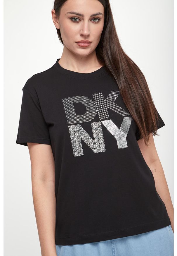 T-shirt damski DKNY JEANS. Materiał: jeans