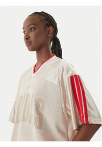 Adidas - adidas T-Shirt Stadium JZ1073 Beżowy Loose Fit. Kolor: beżowy. Materiał: syntetyk #5