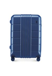 Wittchen - Średnia walizka z polikarbonu żłobiona. Kolor: niebieski. Materiał: poliester, guma #1