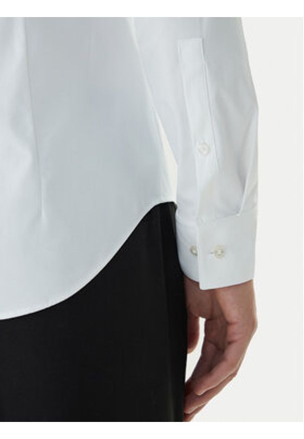 Calvin Klein Koszula LV019EU025 Biały Slim Fit. Kolor: biały. Materiał: syntetyk