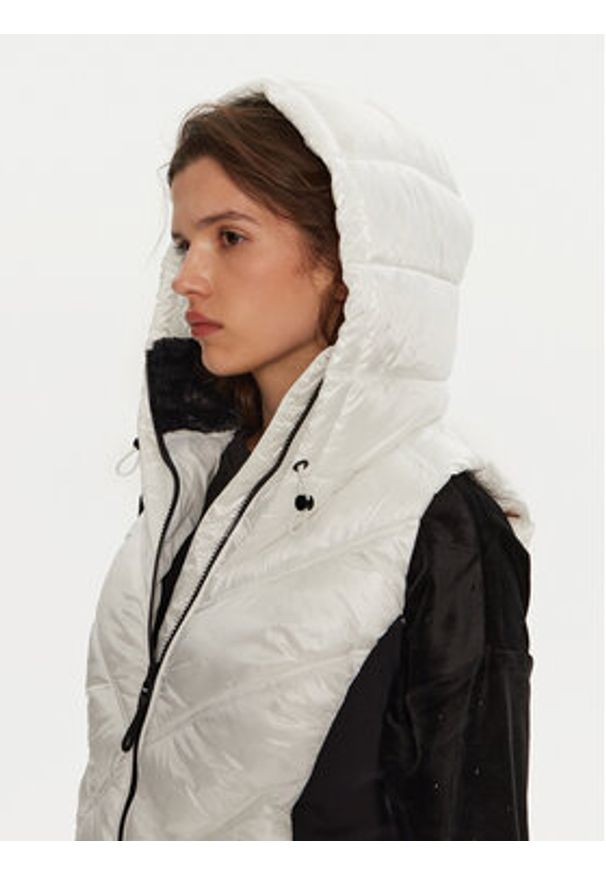 DKNY Bezrękawnik DP4V3157 Biały Regular Fit. Kolor: biały. Materiał: syntetyk. Długość rękawa: bez rękawów