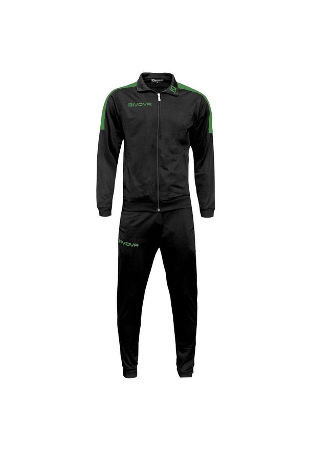 Dres piłkarski dla dorosłych Givova Tuta Revolution. Kolor: wielokolorowy, czarny, zielony. Materiał: dresówka. Sport: piłka nożna