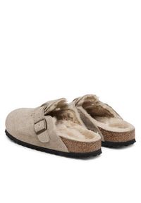 Birkenstock Klapki Boston Shearling 1028299 Beżowy. Kolor: beżowy. Materiał: skóra, zamsz #4